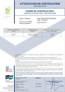 certificat PEFC